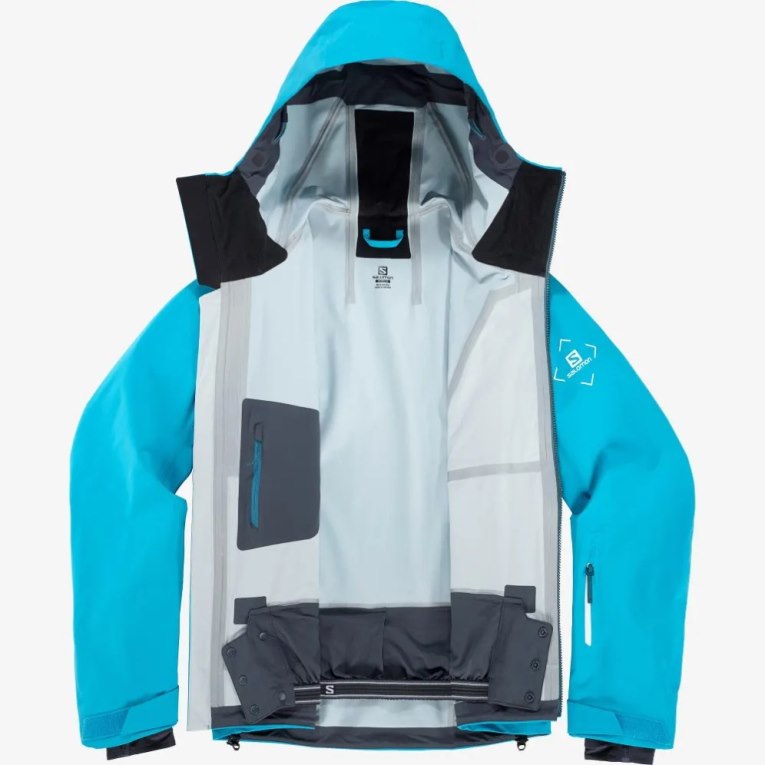 Turquoise Salomon Outlaw 3L Shell Men's Ski Jackets | PH 59810G